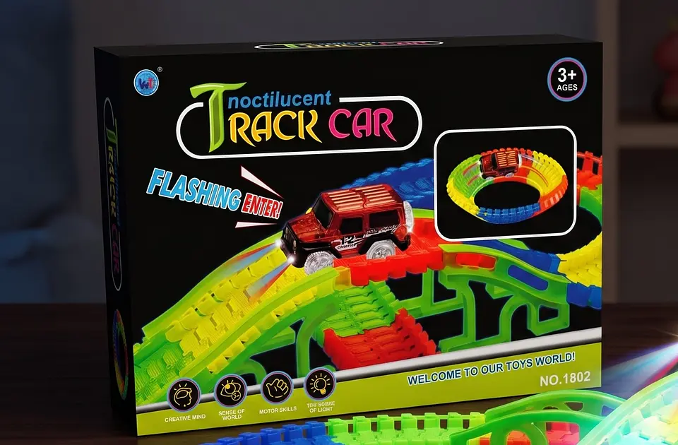 Pista de Carreras Luminosa y Flexible - Noctilucent Track Car (128 Piezas) 2