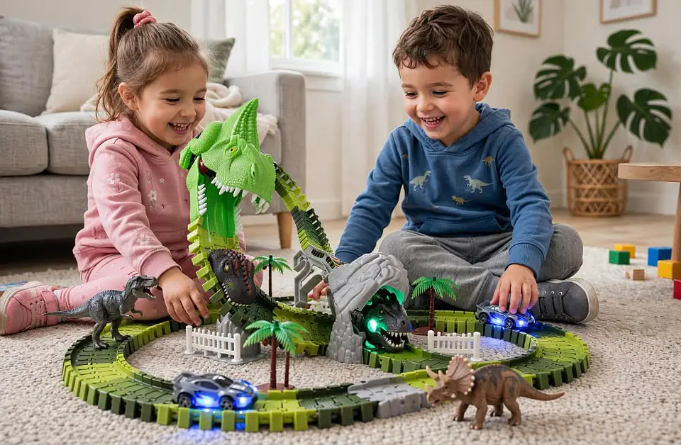 Pista de Dinosaurio, Set de Juego: Dinosaur Track DIY 3