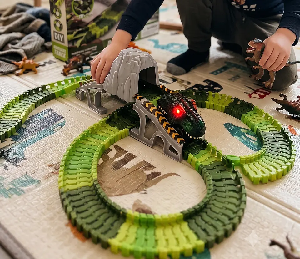 Pista de Dinosaurio, Set de Juego: Dinosaur Track DIY 5