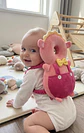Cojín Protector de Cabeza Anti-Caídas para Bebé (Estilo Peluche Rosa) - Miniatura 1