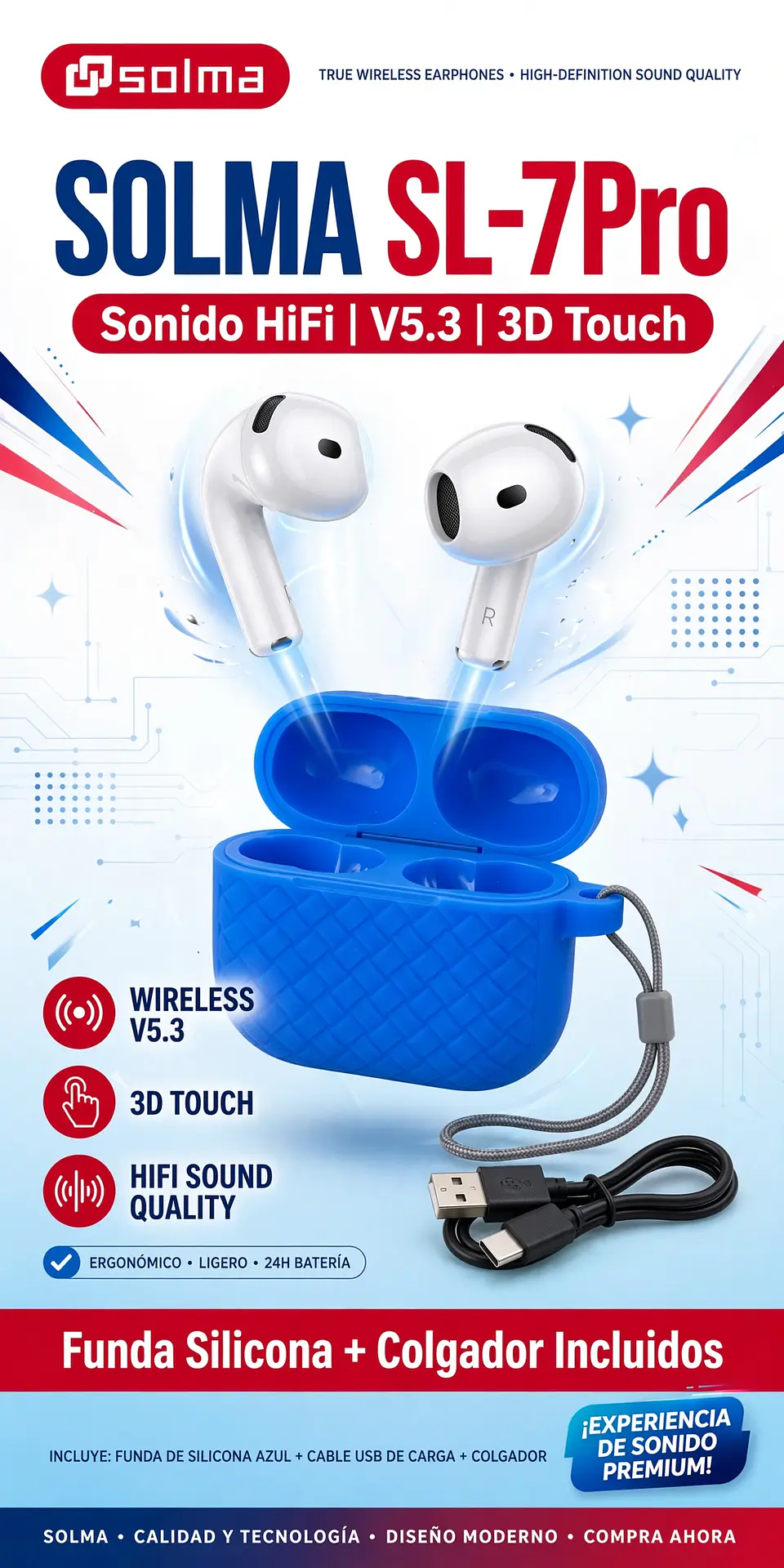 Auriculares Inalámbricos Solma SL-7Pro TWS 4