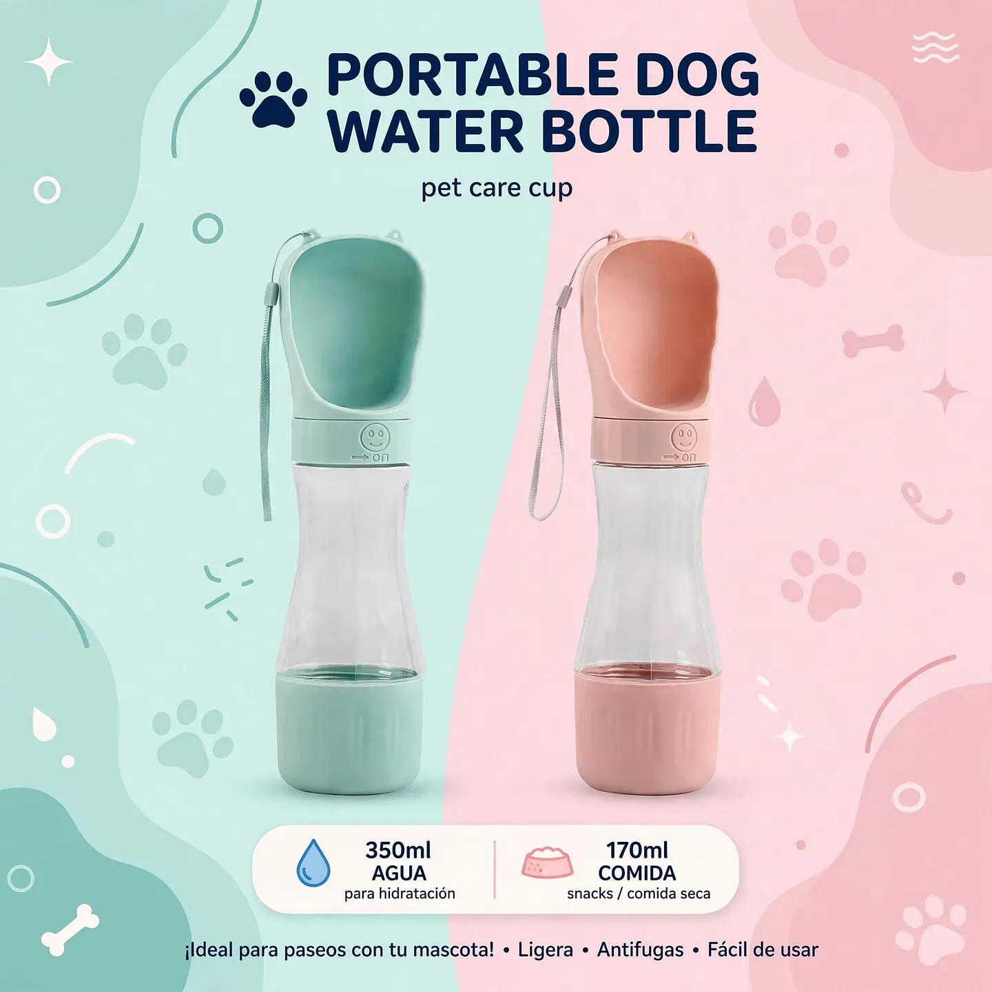 Botella Portátil 2 en 1 Pet Care cup para Perros 1