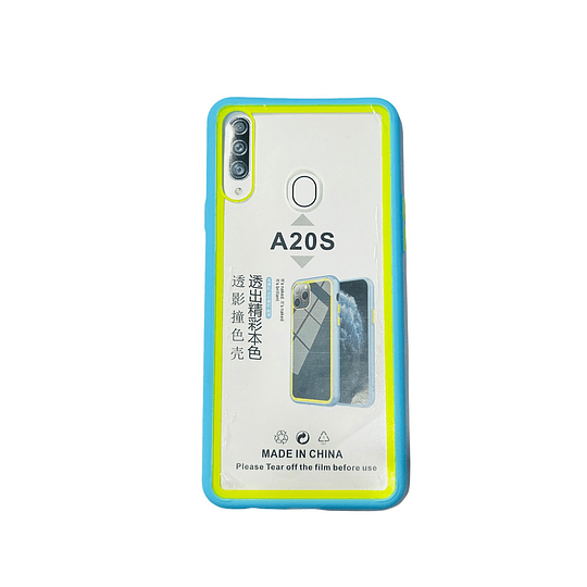 Samsung A20S - Carcasa Transparente Borde de Color