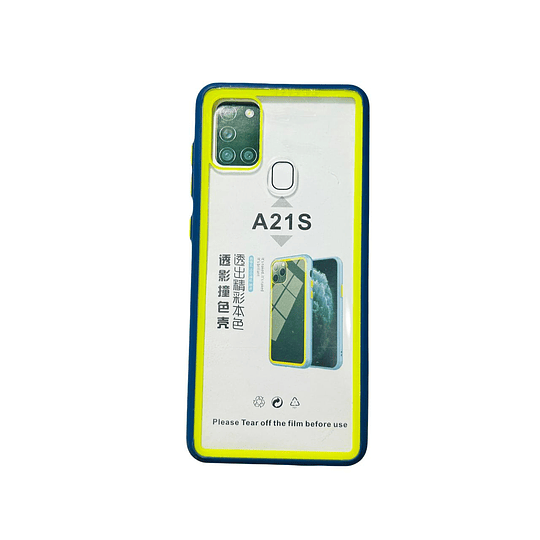 Samsung A21S - Carcasa Transparente Borde de Color