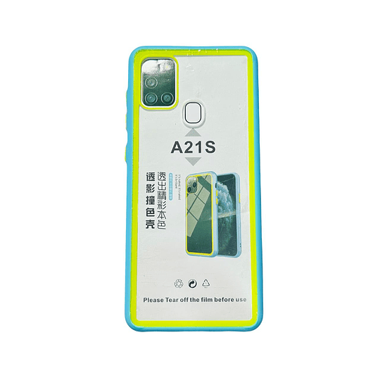 Samsung A21S - Carcasa Transparente Borde de Color