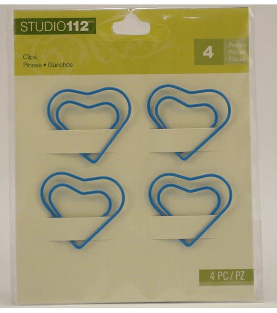Studio 112 Clips de corazon tono azul