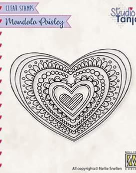 Nellie's Timbre Paisley Heart