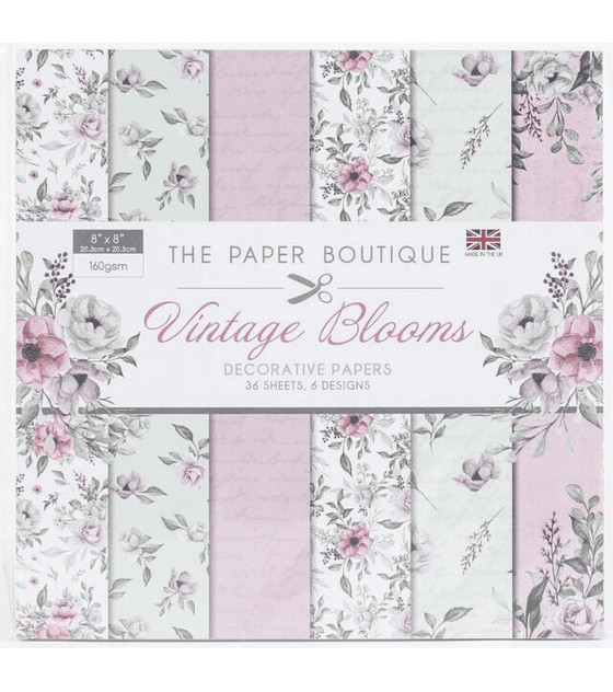 The Paper Boutique Block de papeles 20x20cm Vintage Blooms
