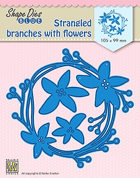 Shape Dies Blue Strangled Branches with Flowers