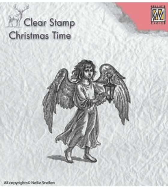 Nellie's CLear Stamps Angel with Lantern