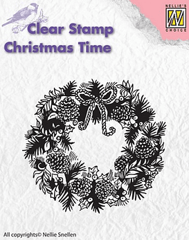 Nellie's CLear Stamps Christmas Wreath