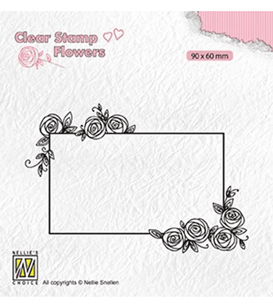 Timbre Rectangle Frame with Roses