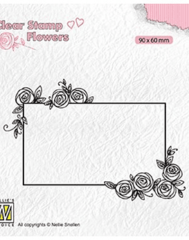 Timbre Rectangle Frame with Roses