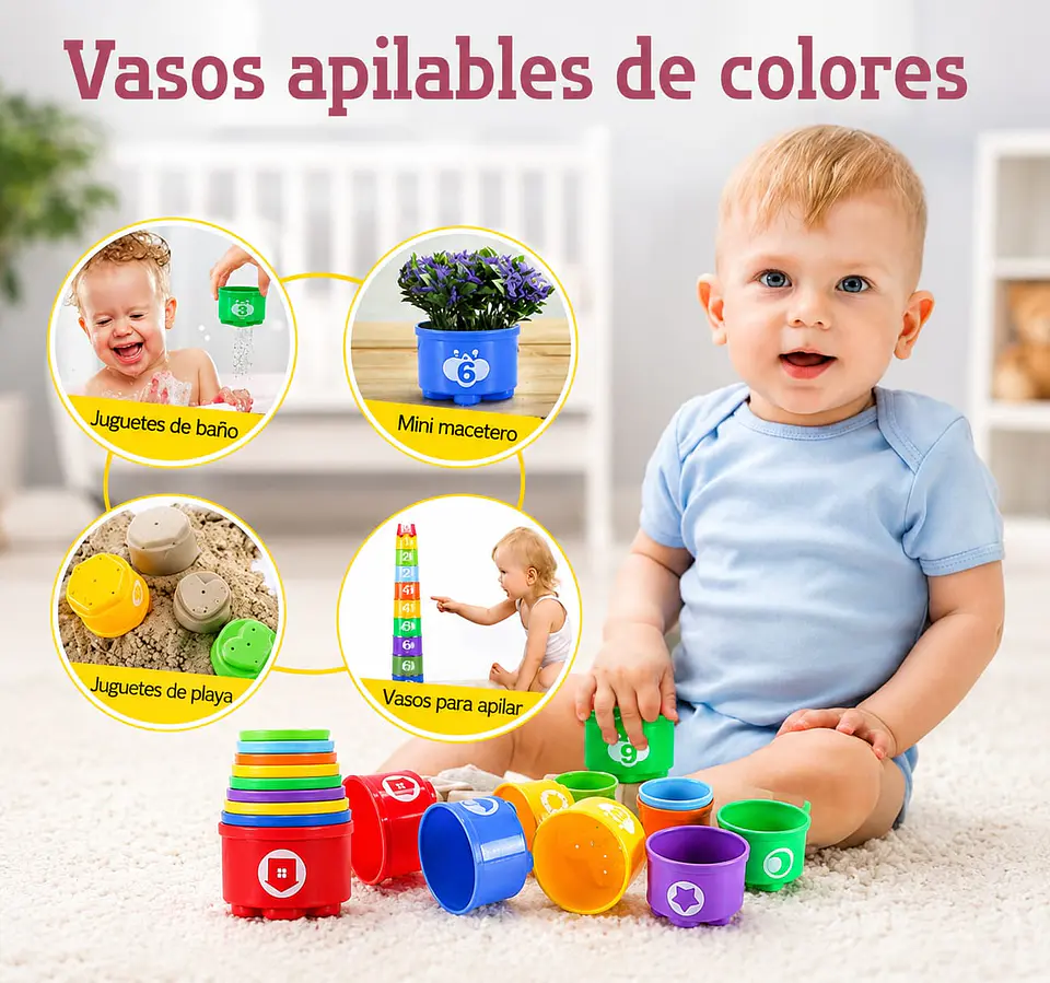 Vasos apilables de colores  1