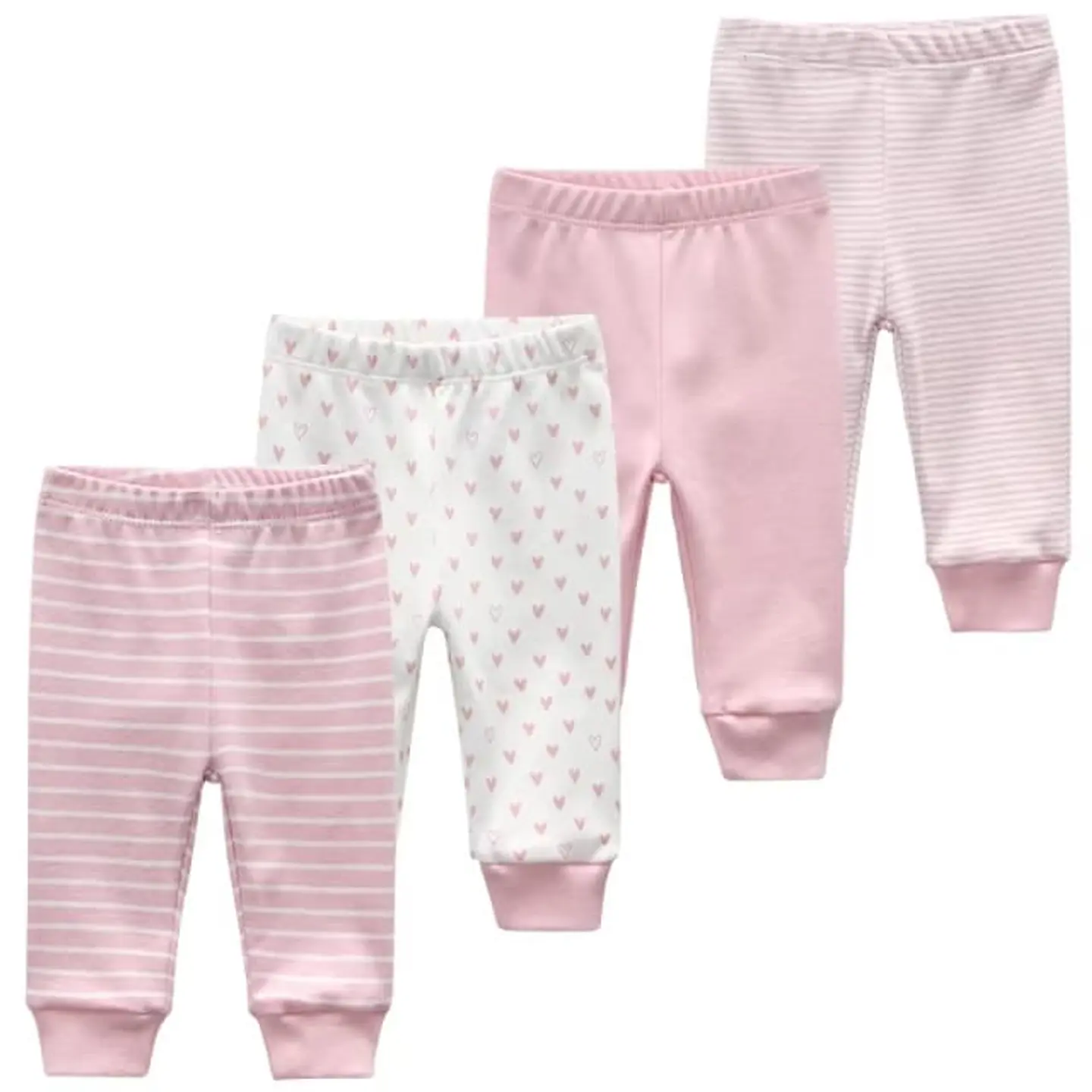 Set 4 Pantalones sin pie 100% algodón  1