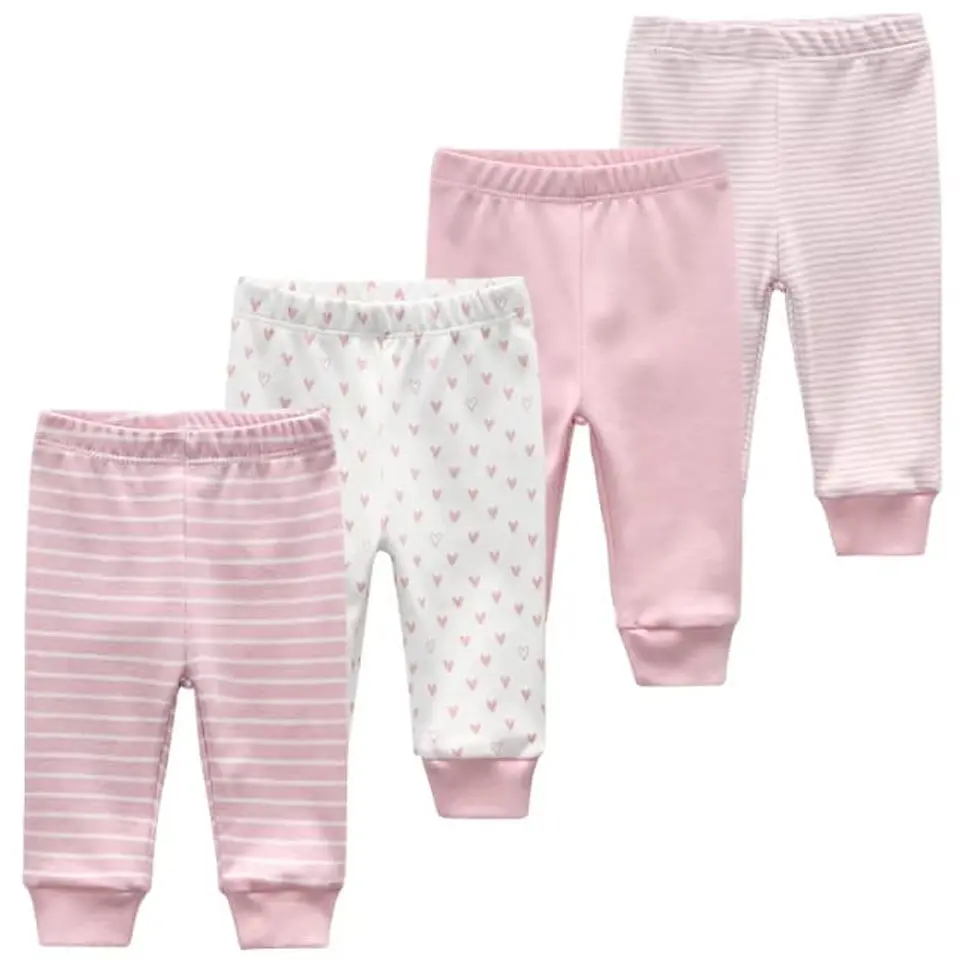 Set 4 Pantalones sin pie 100% algodón  1