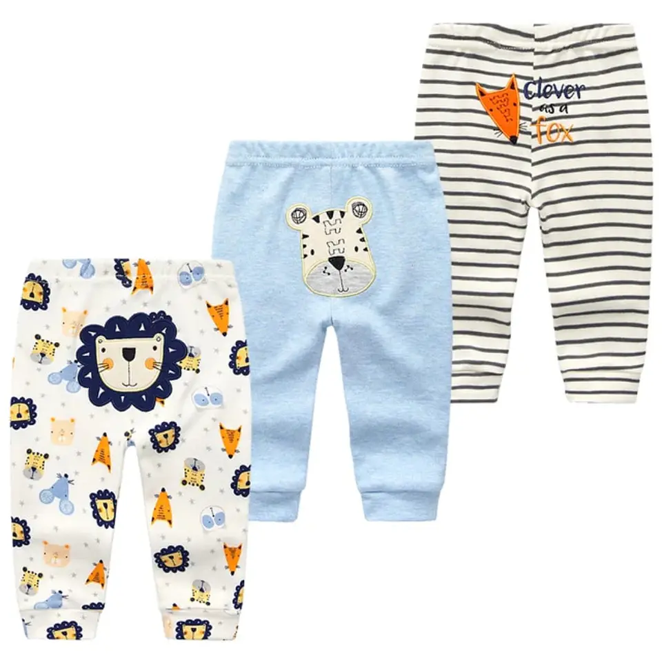 Set 3 Pantalones sin pie 100% algodón  6