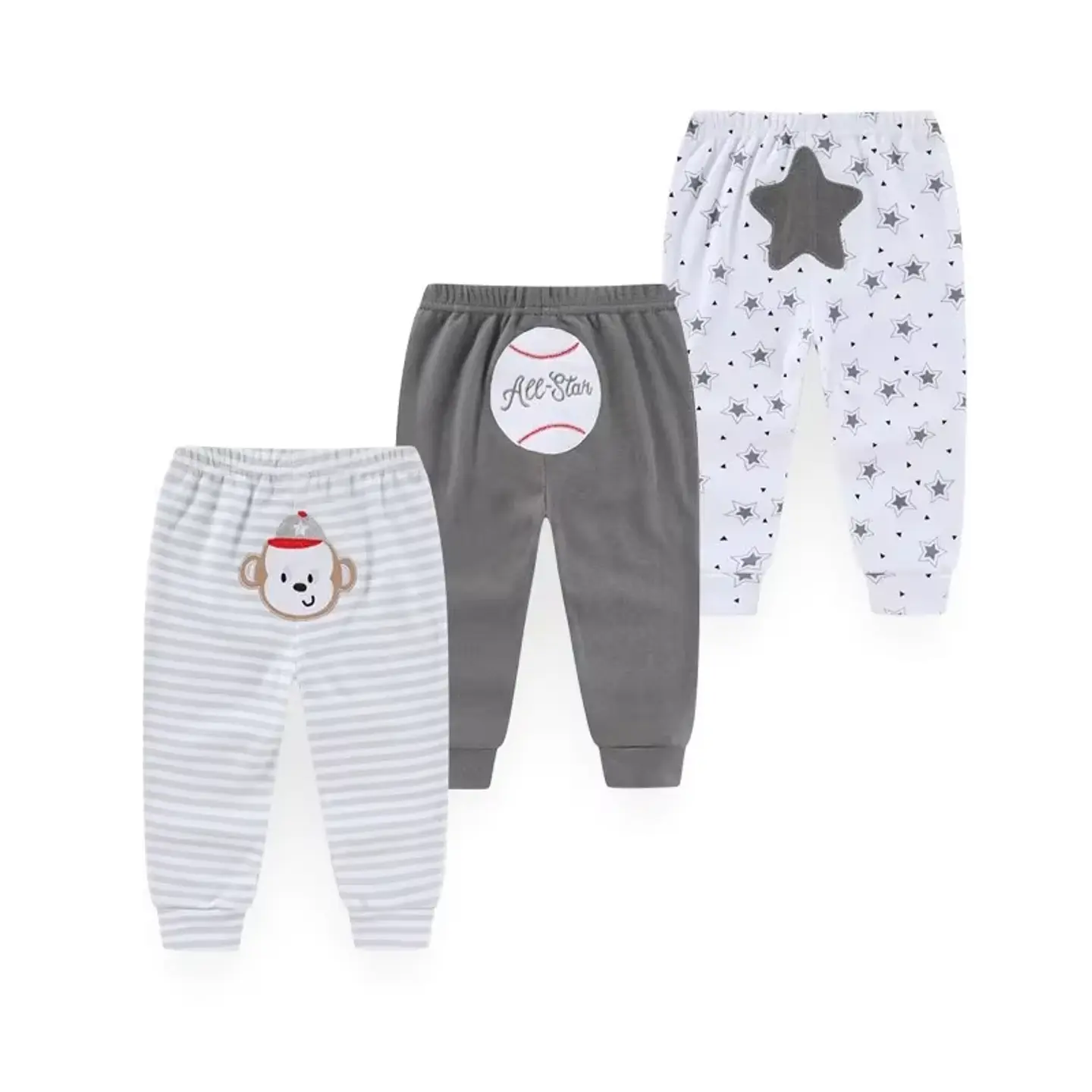 Set 3 Pantalones sin pie 100% algodón  2
