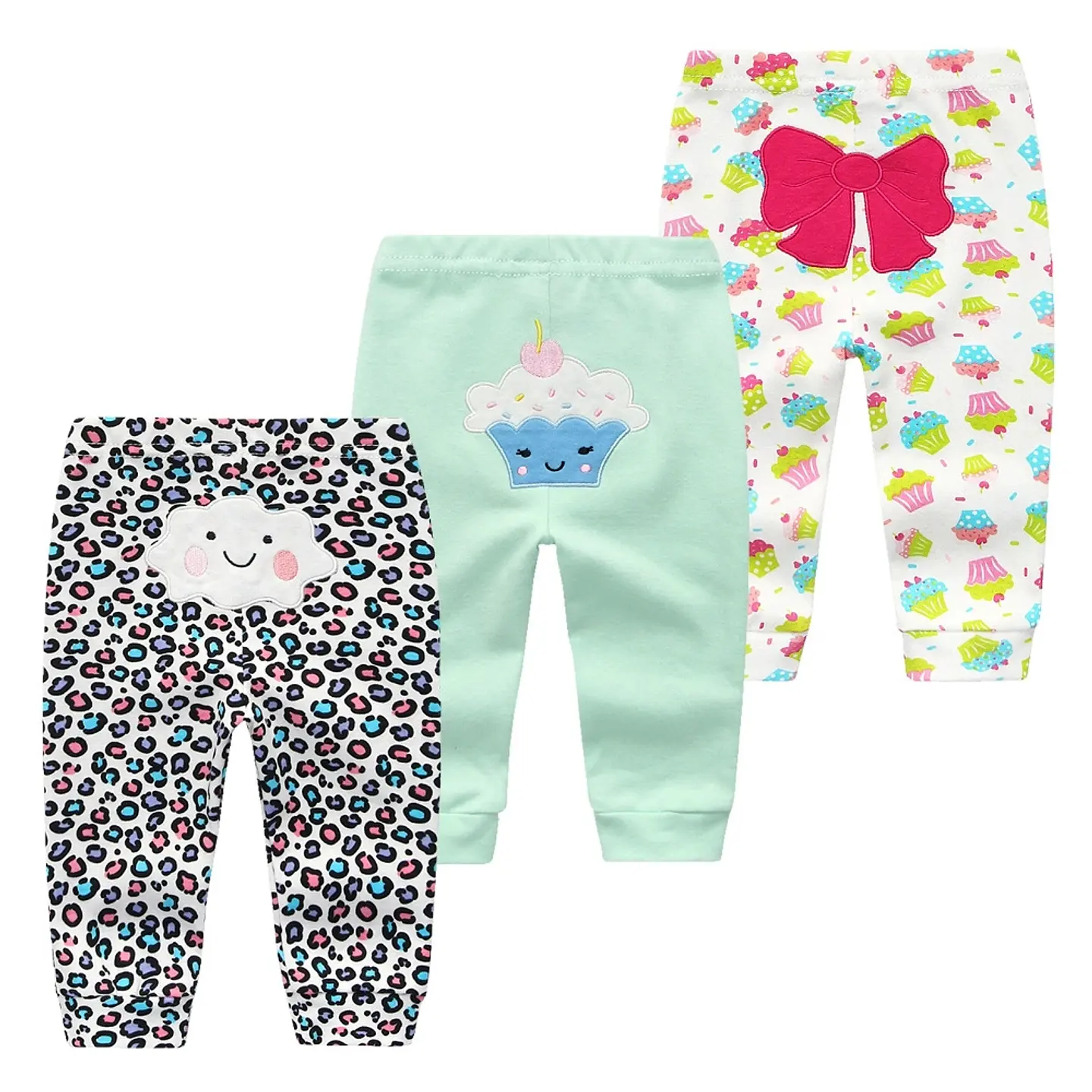 Set 3 Pantalones sin pie 100% algodón  4