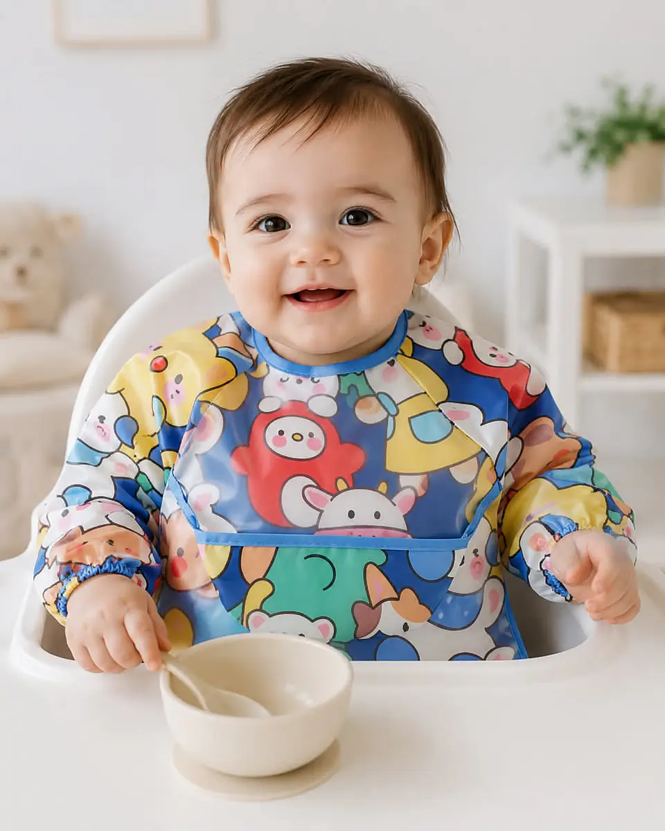 Babero impermeable con Manga para Bebé 12