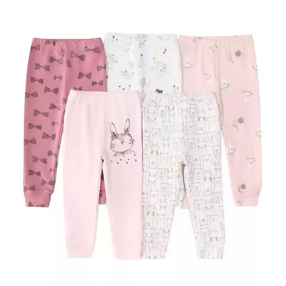 Set 5 pantalones 100% algodón sin pie  2