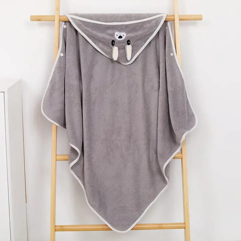 Toalla de Baño para Bebé con Capucha en Coral Fleece (Extra Suave) 3
