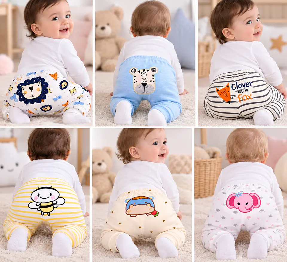 Set 3 Pantalones sin pie 100% algodón  8