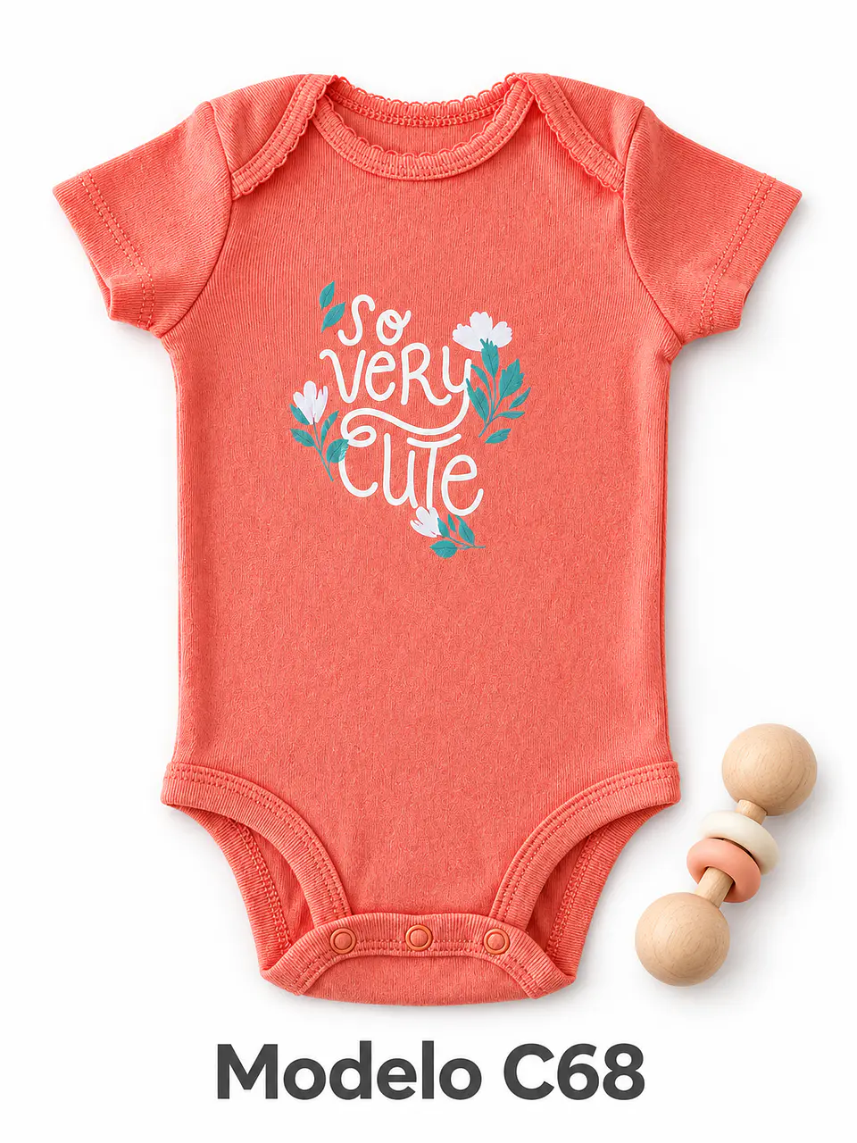 Body manga corta para niña 100% algodón 24