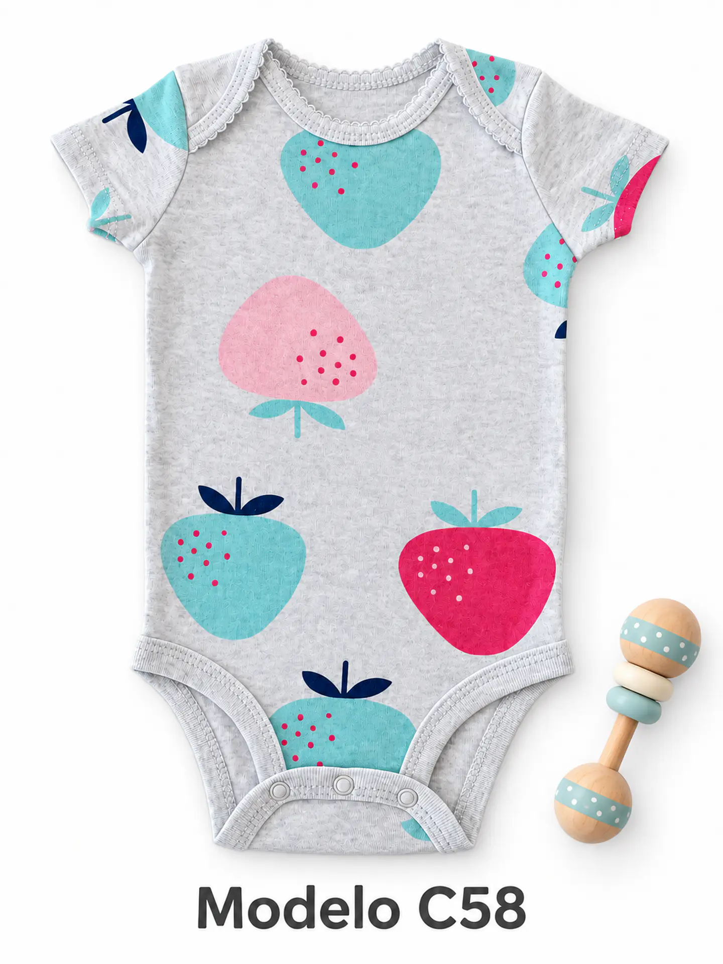 Body manga corta para niña 100% algodón 14