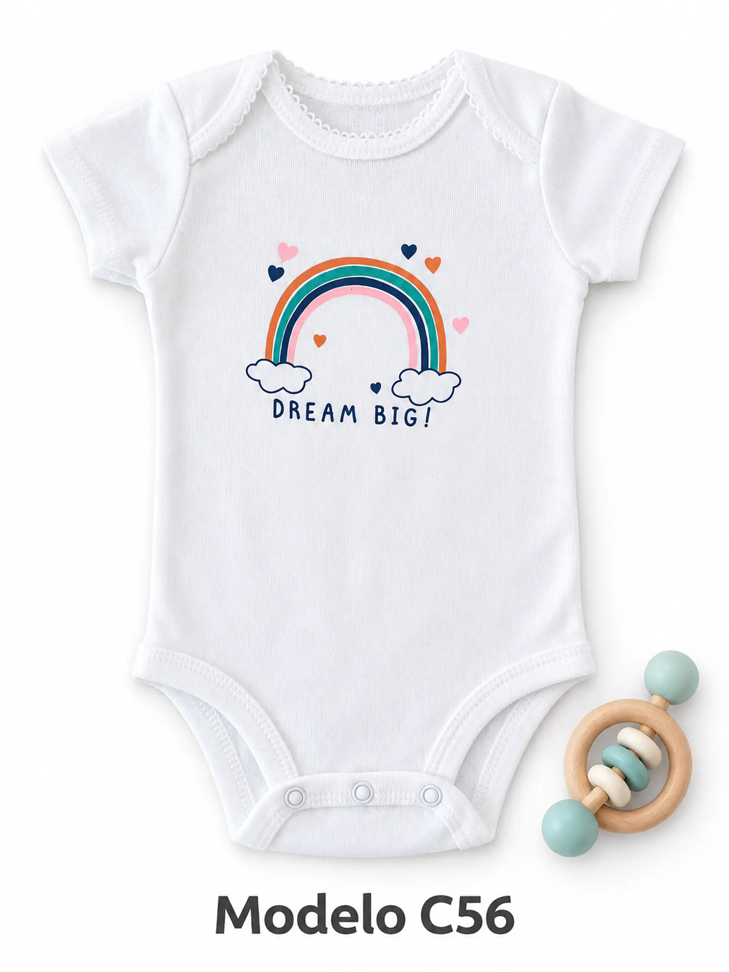 Body manga corta para niña 100% algodón 12