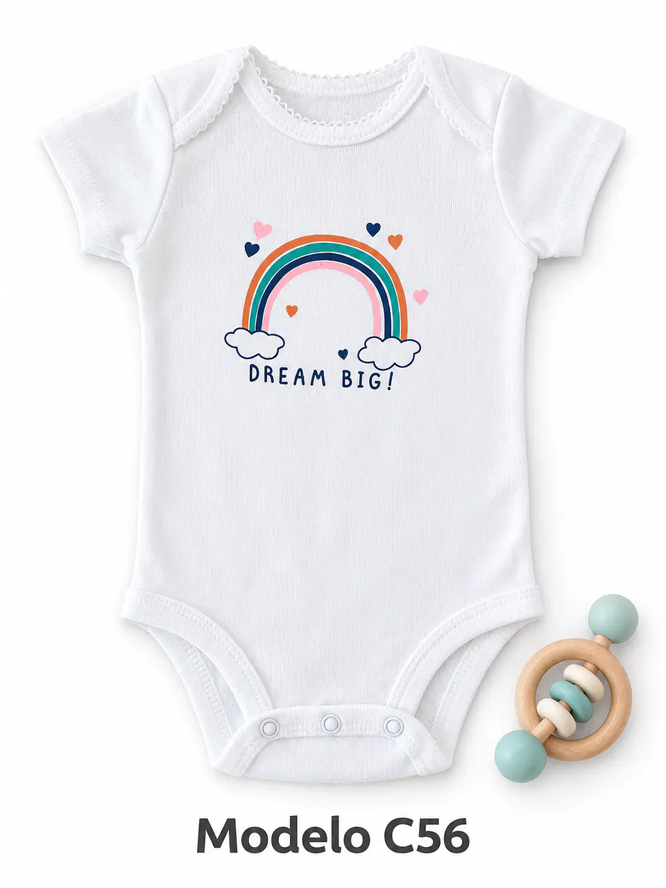 Body manga corta para niña 100% algodón 12
