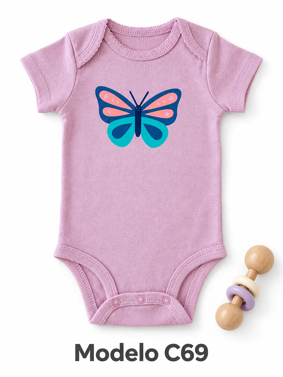 Body manga corta para niña 100% algodón 25