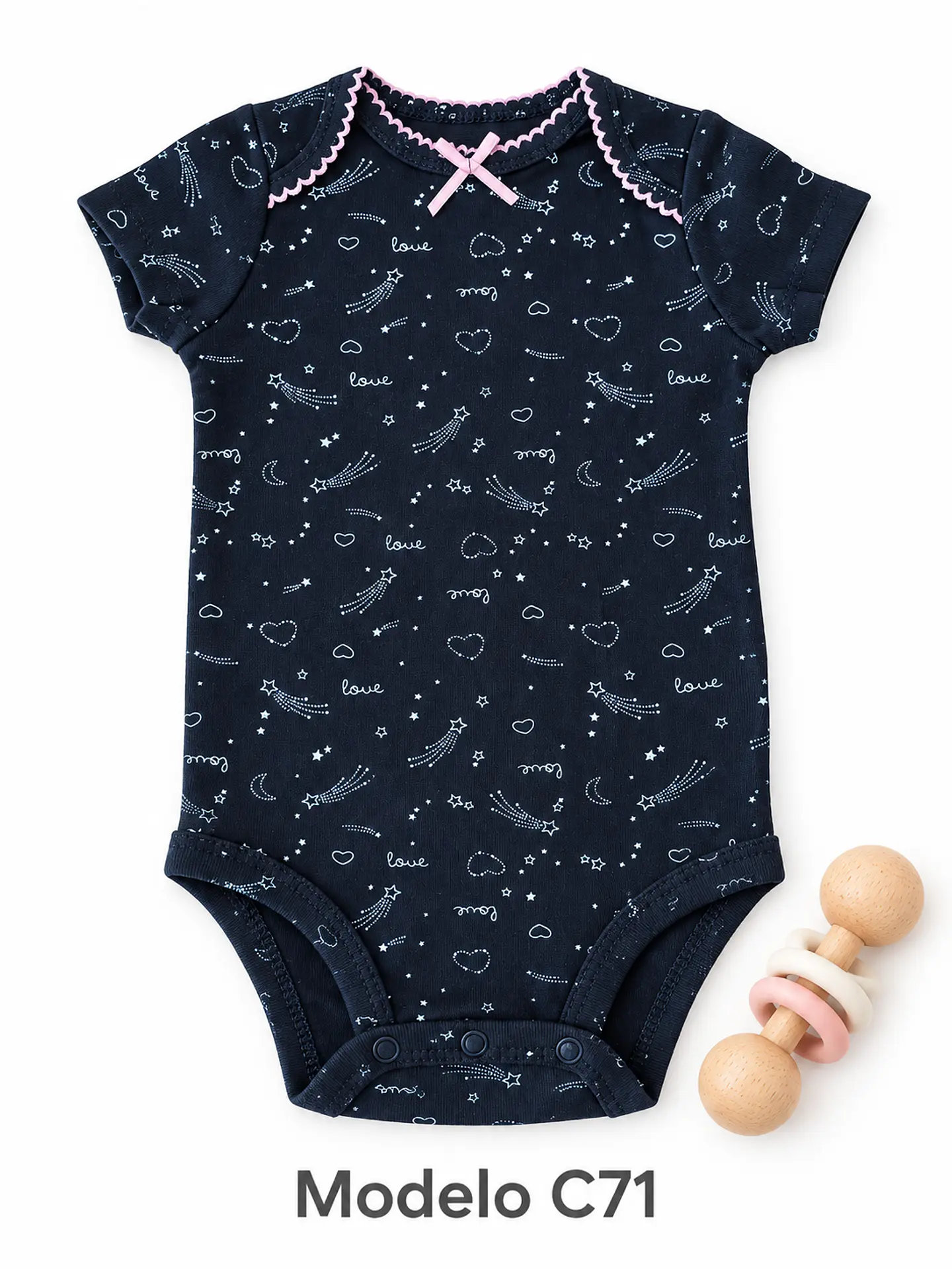 Body manga corta para niña 100% algodón 27