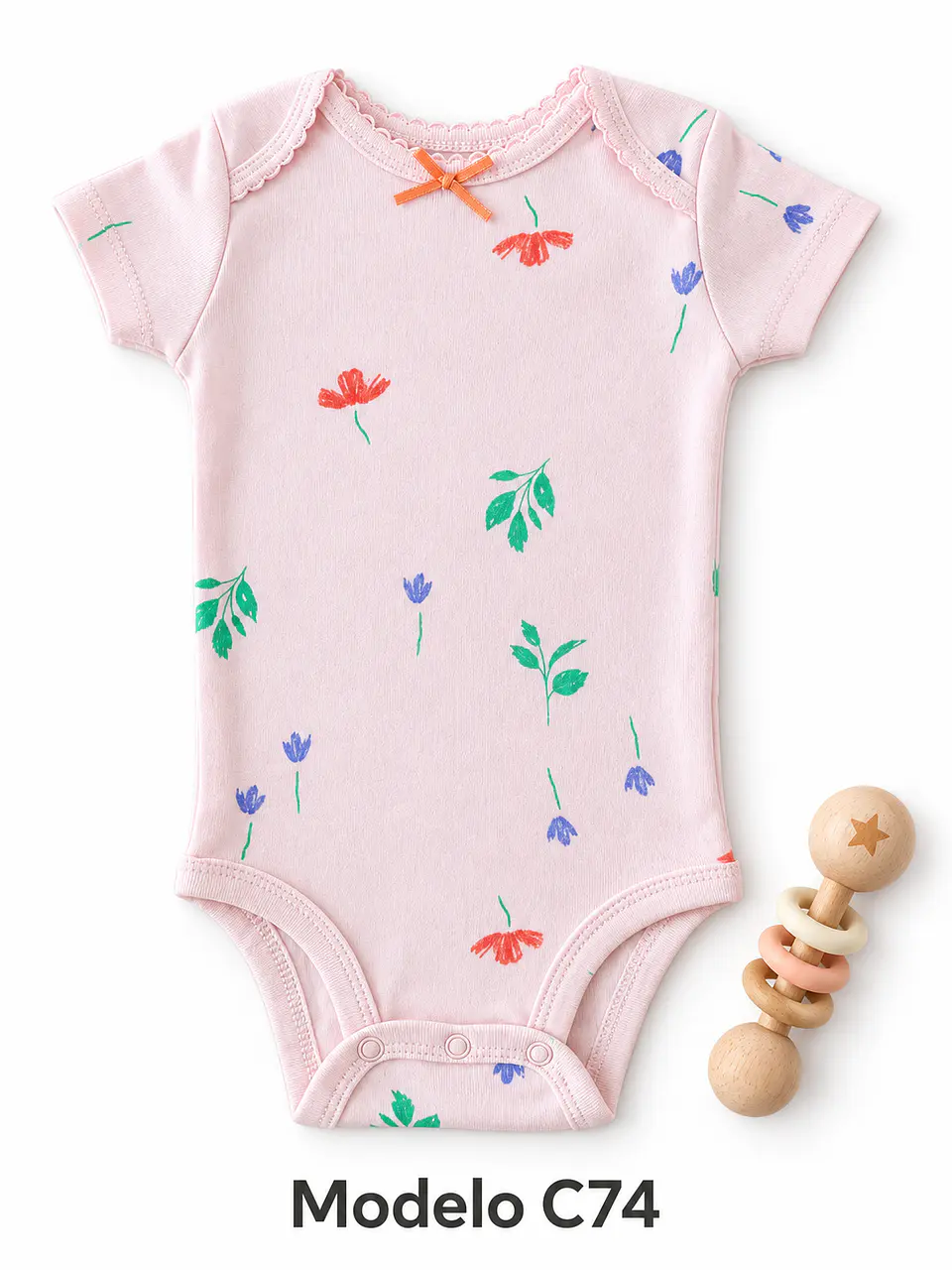 Body manga corta para niña 100% algodón 30
