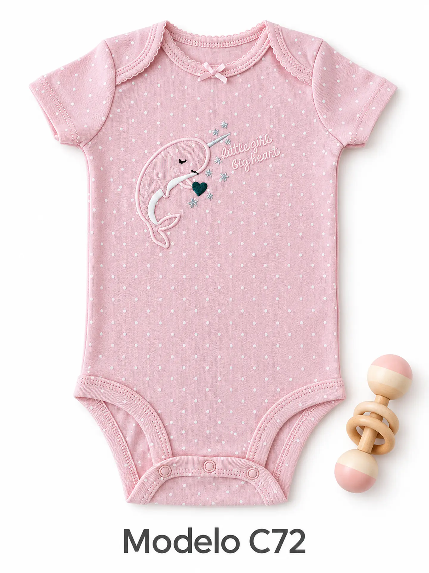 Body manga corta para niña 100% algodón 28