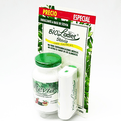 Bio Ladiet Stevia 500 Tabletas + 150 tabletas en Pastillero