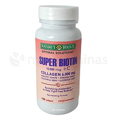 Super Biotin 10000 mcg Colágeno 6.000 mg Nature's Bounty