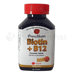 Biotin + B12 60 Tabletas Prime Health