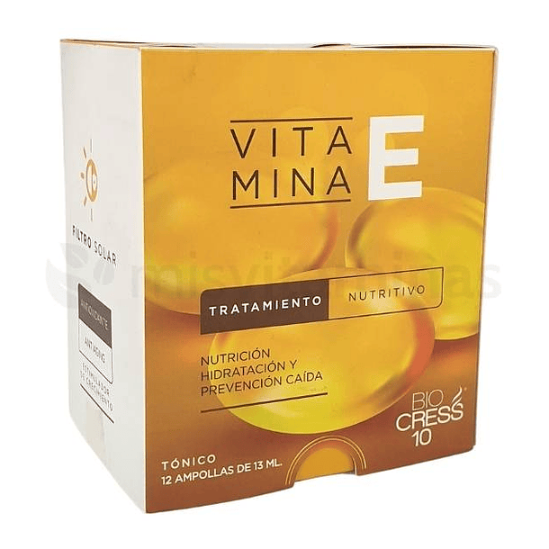 Vitamina E Tratamiento Nutritivo 12 Ampollas Bio Cress 10 1