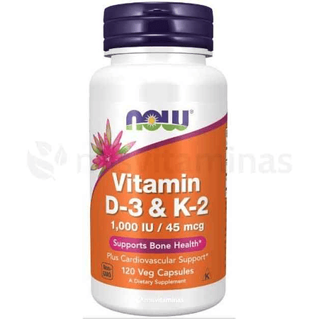 Vitamina D3 & K2 1000 mg / 45 mcg Now 