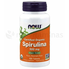 Spirulina 500 Mg Organica Now 100 Tabletas