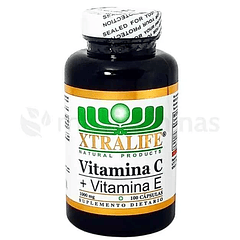 Vitamina C más Vitamina E Xtralife 100 Cápsulas