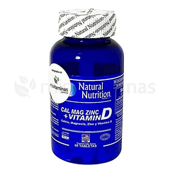 Calcio Magnesio y Zinc 60 Tabletas Natural Nutrition
