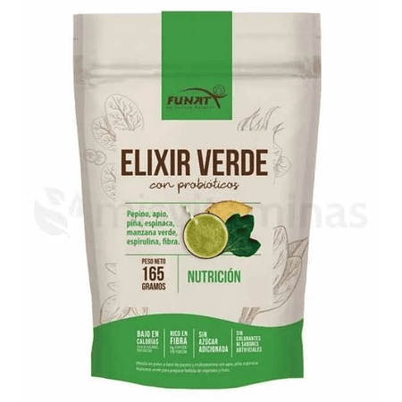 Elixir Verde Con Probioticos Funat 165 Grs