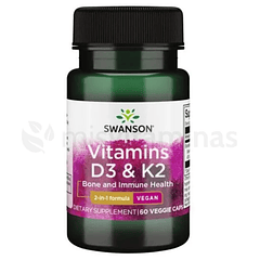 Vitamins D3 K2 Swanson 60 Cápsulas
