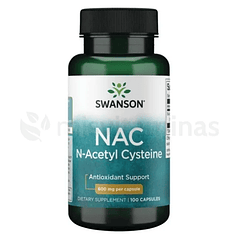NAC Acetyl Cysteine 100 Cápsulas 600 mg Swanson