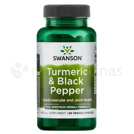Turmeric and Black Pepper Swanson 60 Capsulas