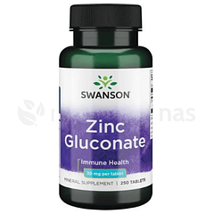 Zinc Gluconate 30 mg Swanson 250 tabletas 