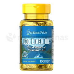 Cod Liver Oil Aceite Higado Bacalao 100 Softgels Puritan's Pride