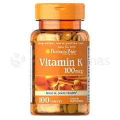 Vitamina K 100 mcg 100 Tabletas Puritan's Pride
